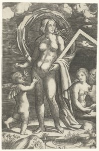 Venus with Compass and Cupid and Lovers by Giacomo Francia