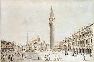 View of the Piazza San Marco looking towards the Basilica and Campanile by Giacomo Guardi