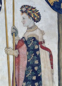 The Nine Worthies and the Nine Worthy Women, detail of Semiramis by Giacomo Jaquerio