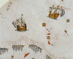 A Nautical Map, detail of the Canary Islands, 1564 by Giacomo Maggiolo