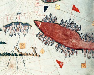 The Red Sea and the Suez Canal (portulan) by Giacomo Maggiolo