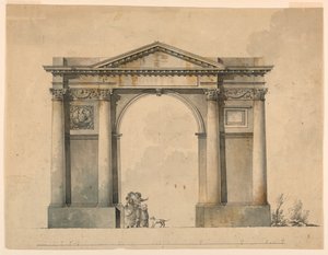 Design for a Triumphal Arch for Napoleon I, Bergamo, Italy by Giacomo Quarenghi