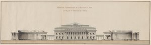 Geometrical Elevation of the Peace Plaza and Façade of the Opera House by Giacomo Quarenghi