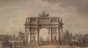 View of the Narva Gates in St. Petersburg with Stands for Spectators by Giacomo Quarenghi