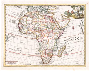 1740 map of Africa by Giambattista Albrizzi by Giambattista Albrizzi