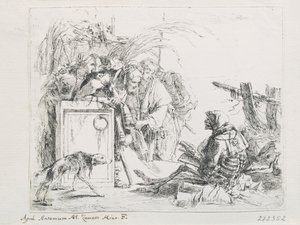 The Visit at the Death (from the Series Capriccios, Mid 18th century) by Giambattista Tiepolo