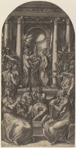 The Marriage of the Virgin by Gian Jacopo Caraglio after Parmigianino