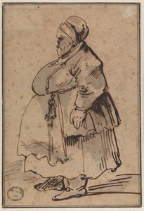 Caricature of a Fat Woman, Profile to the Left, with a Bunch of Keys on Her Apron, Also Called the Concierge by Gian Lorenzo Bernini