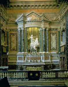 Cornaro Chapel, Altar with The Ecstasy of St. Teresa (detail) by Gian Lorenzo Bernini