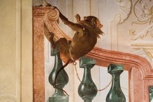 Monkey (detail), from the Room of Carnival Scenes in the Foresteria by Giovanni Domenico Tiepolo