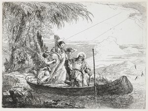 The Holy Family Entering the Boat from The Flight into Egypt by Giovanni Domenico Tiepolo