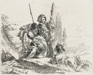 Three Soldiers and a Boy, 1749 by Giovanni Domenico Tiepolo