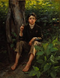 His First Smoke 1878 by Gilbert Gaul