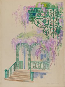 Cast Iron Porch Railing, c. 1936