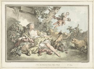 Shepherdess with Flying Cupid