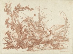 Barking Dog Chasing Ducks from Nest by Gilles Demarteau
