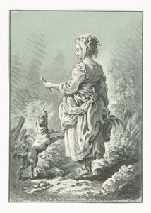 Young Woman with Dog