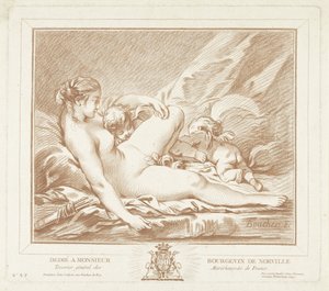 Reclining Venus with Amor and Anteros by Gilles Demarteau