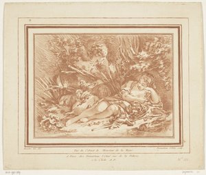 Reclining Shepherdess with Sheep and Shepherd with Flute