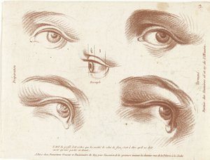 Study Sheet with Examples of Eyes (Books of Drawing Principles)