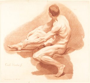 Academy by Gilles Demarteau, the Elder after Carle Van Loo