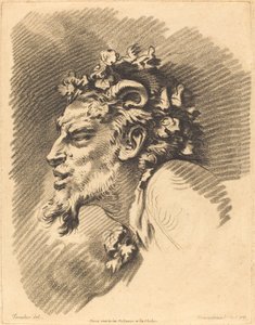 Head of a Faun by Gilles Demarteau, the Elder after François Boucher
