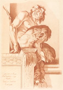 Satyr by Gilles Demarteau the Elder after René Michel Slodtz after Annibale Carracci