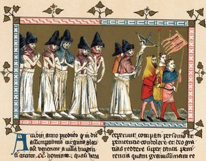 Flagellants or Brothers of the Cross in Doornik in 1349