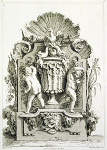 Plate of Designs, Engraved by Huquier by Gilles Marie Oppenord