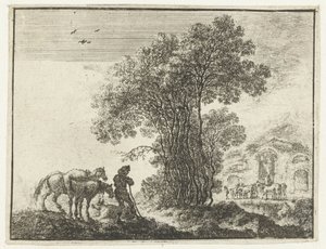 Landscape with a Farmer and Two Horses