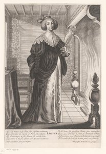 Lady in Interior by Fireplace (Winter) by Gilles Rousselet
