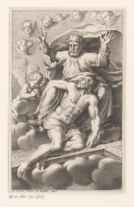 Trinity Surrounded by Cherubs on Clouds by Gilles Rousselet
