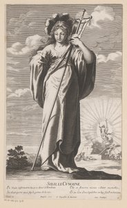 Sibyl of Cumae, with the Resurrection of Christ in the Background by Gilles Rousselet