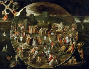 The Haywain, Allegory of the Vanity of the World by Gillis (workshop of) Mostaert
