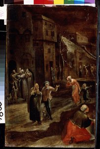 Night Scene in a Town by Gillis Mostaert
