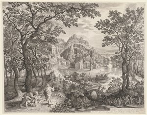 Elisha Cursing the Children of Bethel Who Are Being Devoured by the Bears by Gillis van Coninxloo