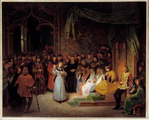 Joan of Arc before King Charles VII at Chinon, February 1429 by Gillot Saint Evre
