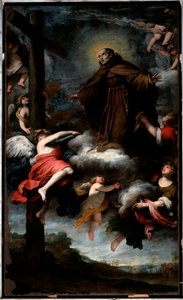 Saint Louis of Anjou Worshipping the Cross by Gio Bernardo Carbone