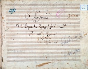First Page of Musical Score of Symphony in La Gazza Ladra (The Thieving Magpie) by Gioacchino Rossini