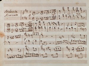 First Page of Sheet Music for the Reduced Symphony for the Piano of Tancredi, Opera by Gioacchino Rossini