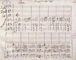 Handwritten score by Gioacchino Rossini