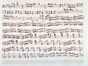 Page of violin musical score for a symphony by Gioacchino Rossini