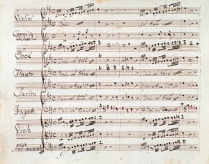 Sheet Music Page for the Reduced Symphony for the Piano of Tancredi