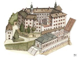 Renaissance Architecture: Reconstruction of the Castle of Ambras by Giorgio Albertini