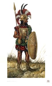 Roman antiquity: soldier of the Roman army of the 8th century BC.