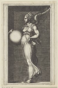 Allegorical Figure with a Sphere by Giorgio Ghisi