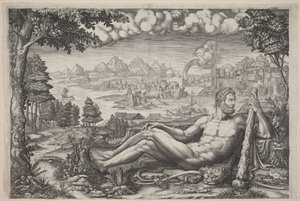 Hercules Resting from His Labors by Giorgio Ghisi