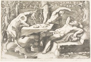Satyr Trying to Wake Silenus with a Grapevine