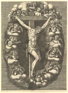 The Crucified Christ Surrounded by Mourning Angels, 1575-1679 by Giorgio Ghisi