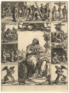 The Virgin of Sorrows, an Image of the Virgin Mary Surrounded by Nine Vignettes